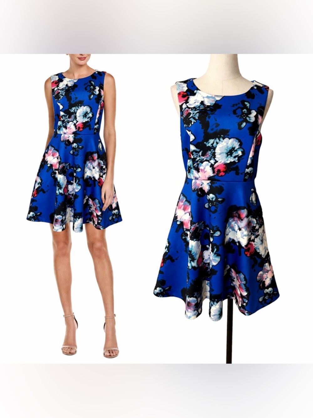 Cynthia Rowley A Line Dress 10 Vibrant Floral Stretch Career Church Washable